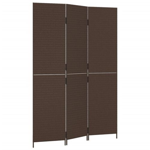 Rumdeler 3 paneler polyrattan brun