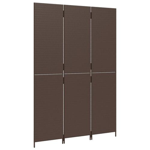 Rumdeler 3 paneler polyrattan brun
