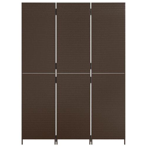Rumdeler 3 paneler polyrattan brun