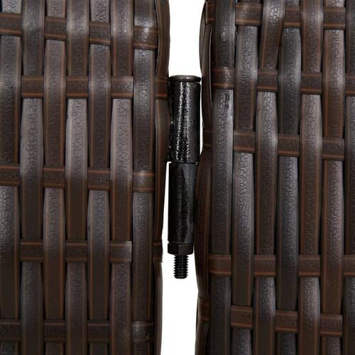 Rumdeler 3 paneler polyrattan brun