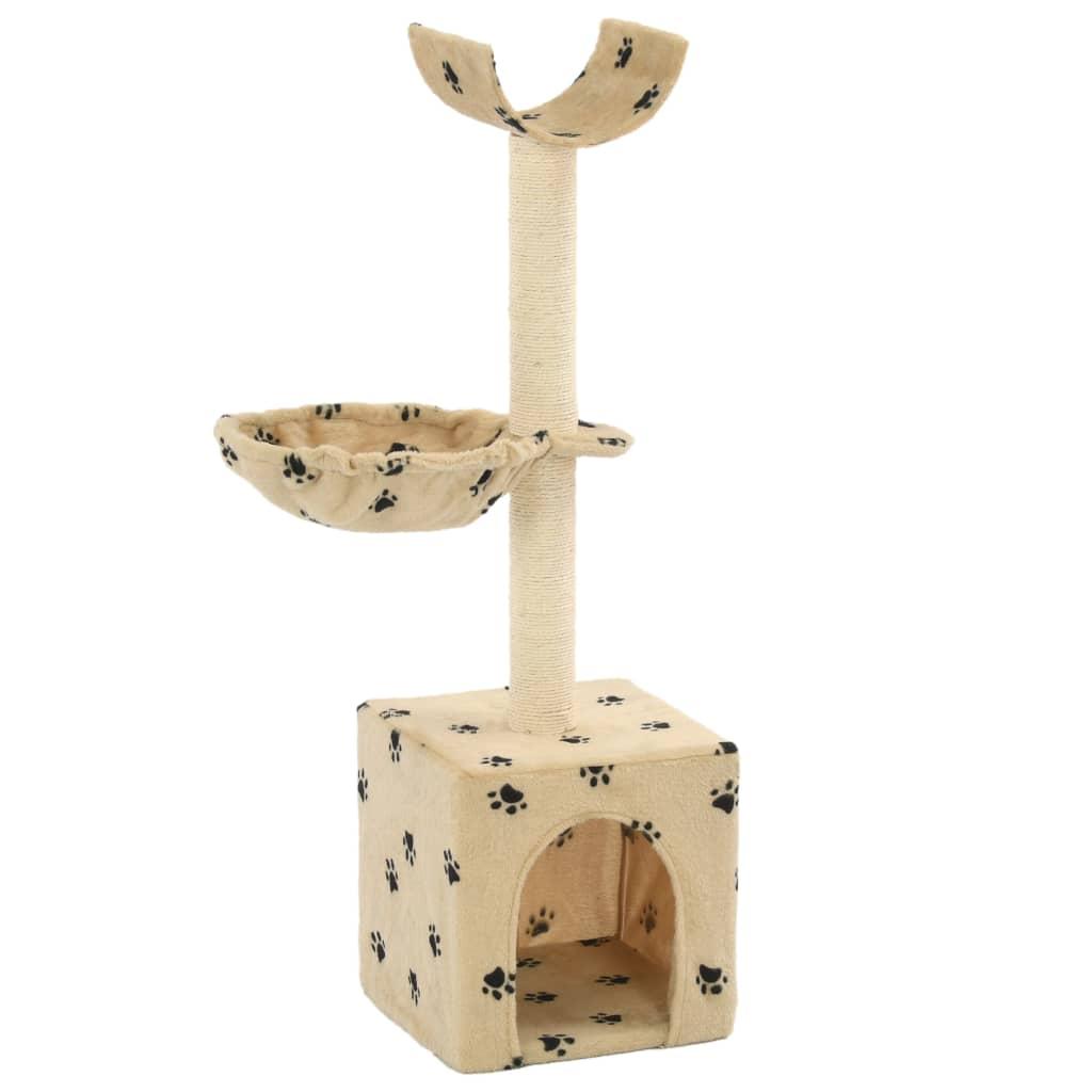 Kradsetræ til katte med sisal-kradsestolper 105 cm poteprint beige