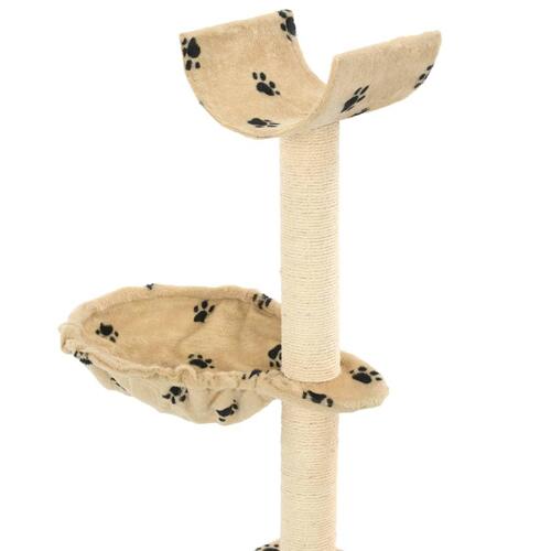 Kradsetræ til katte med sisal-kradsestolper 105 cm poteprint beige