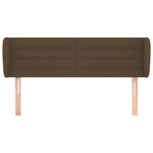 Sengegavl med kanter 147x23x78/88 cm stof mørkebrun
