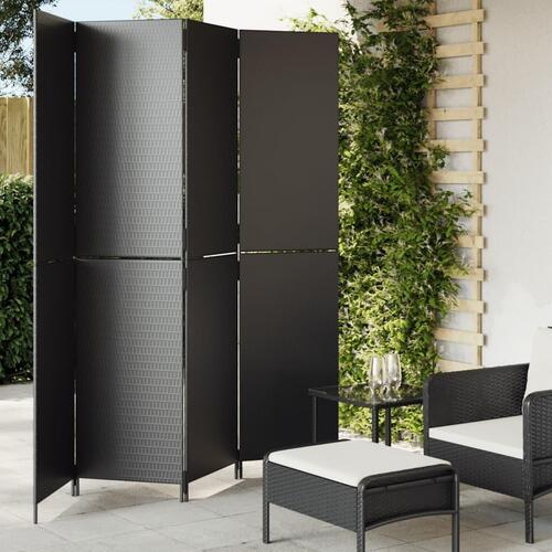 Rumdeler 4 paneler polyrattan sort