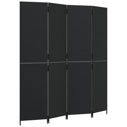 Rumdeler 4 paneler polyrattan sort