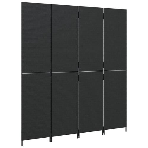 Rumdeler 4 paneler polyrattan sort