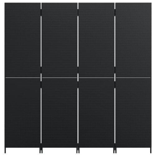 Rumdeler 4 paneler polyrattan sort
