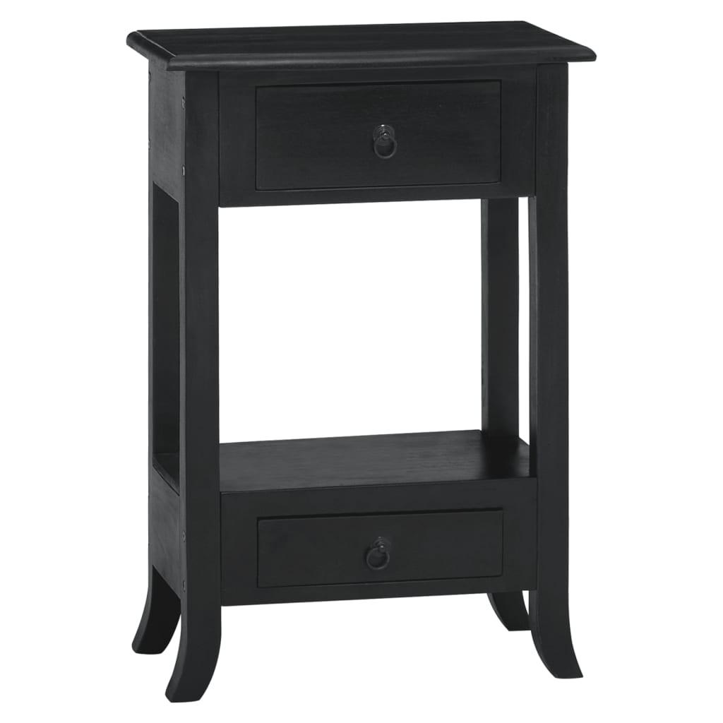 Konsolbord med skuffer 50x30x75 cm massivt mahognitræ sort