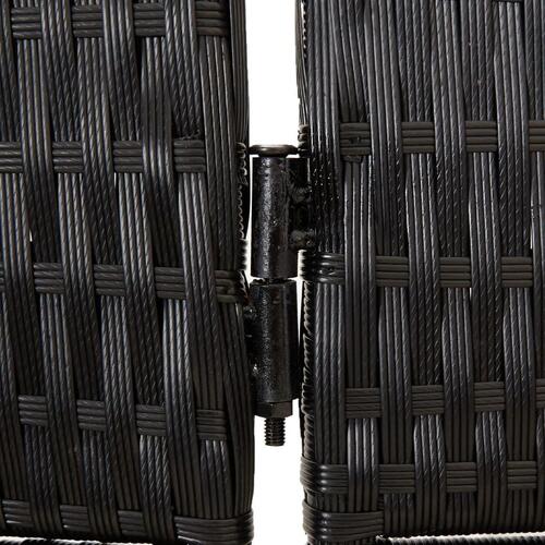 Rumdeler 4 paneler polyrattan sort