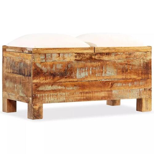 Opbevaringsbænk 80x40x40 cm massivt genbrugstræ