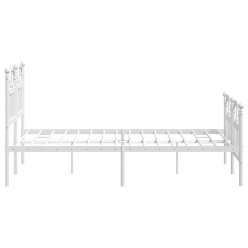 Sengeramme med sengegavl og fodgærde 120x200 cm metal hvid