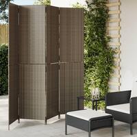 Rumdeler 4 paneler polyrattan grå