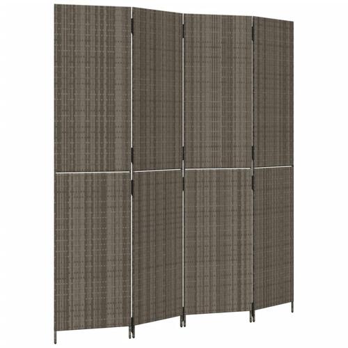 Rumdeler 4 paneler polyrattan grå