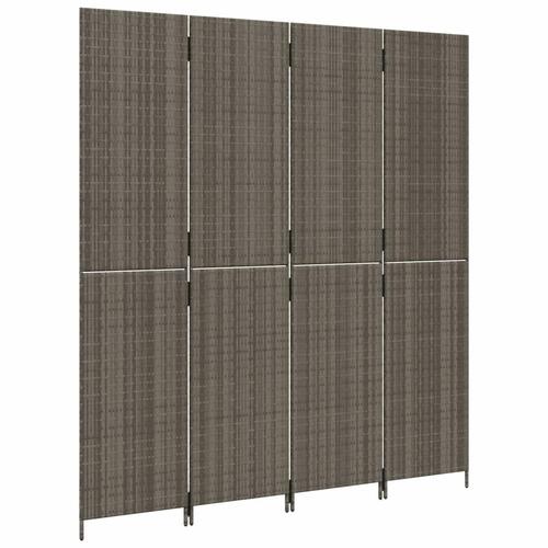 Rumdeler 4 paneler polyrattan grå
