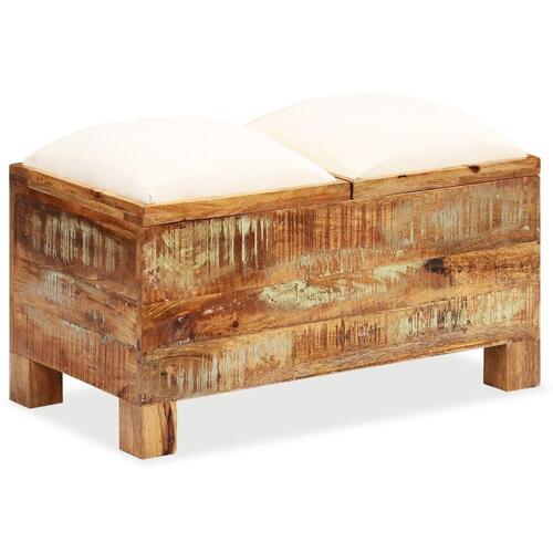 Opbevaringsbænk 80x40x40 cm massivt genbrugstræ