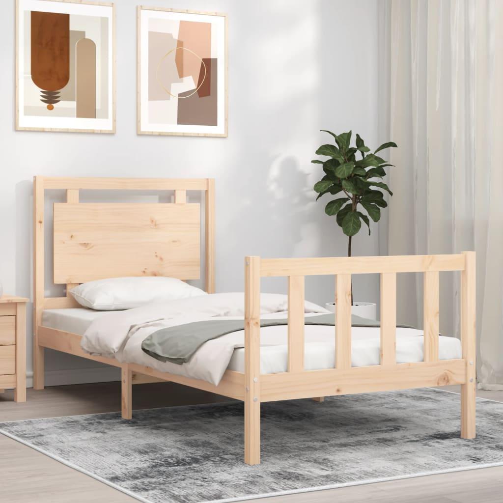 Sengeramme uden madras 90x190 cm massivt fyrretræ