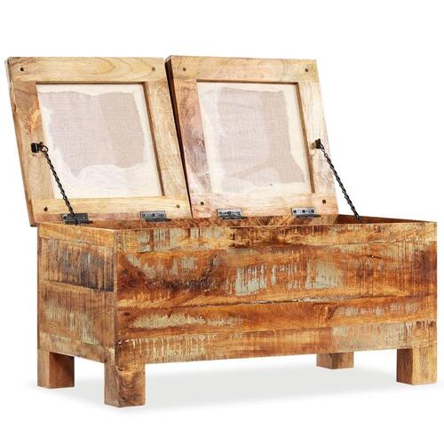 Opbevaringsbænk 80x40x40 cm massivt genbrugstræ