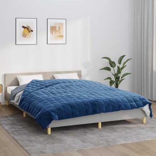 Tyngdetæppe 220x240 cm 11 kg stof blå