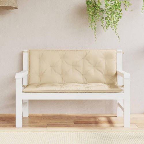Havebænkhynder 2 stk. 120 x 50 x 7 cm - beige