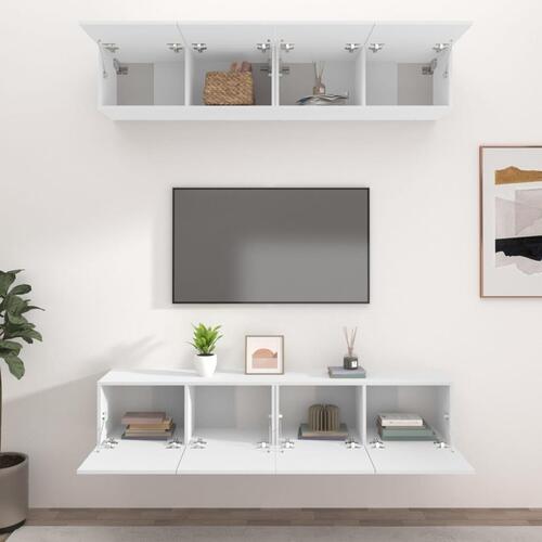 Tv-skabe 4 stk. 80x30x30 cm konstrueret træ hvid