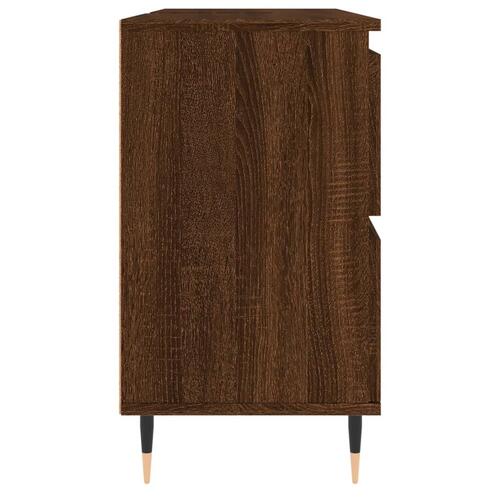 Badeværelsesskab 80x33x60 cm konstrueret træ brun egetræsfarve