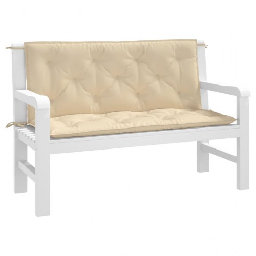 Havebænkhynder 2 stk. 120 x 50 x 7 cm - beige