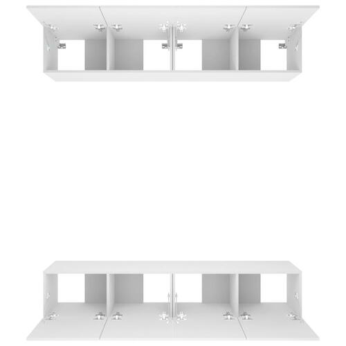 Tv-skabe 4 stk. 80x30x30 cm konstrueret træ hvid