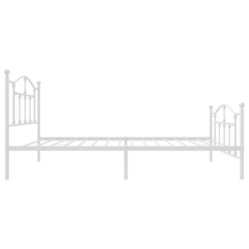 Sengeramme med sengegavl og fodgærde 90x200 cm metal hvid