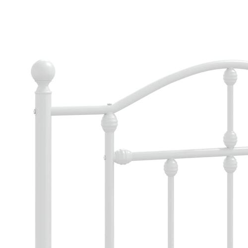 Sengeramme med sengegavl og fodgærde 90x200 cm metal hvid