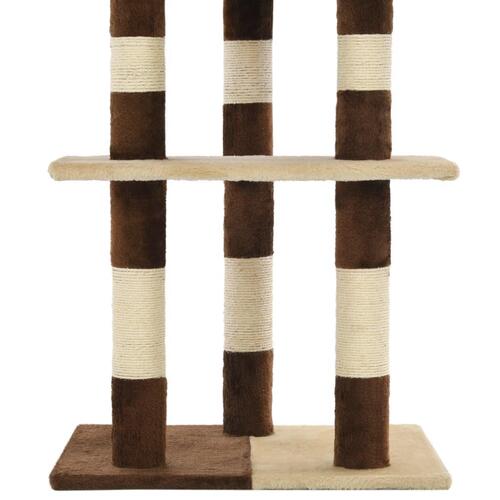 Kradsetræ til katte med sisal-kradsestolper 127 cm beige og brun