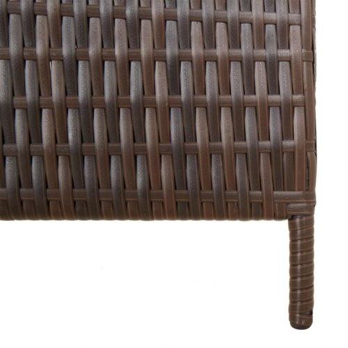 Rumdeler med 6 paneler i polyrattan - brun, 294 × 200 cm