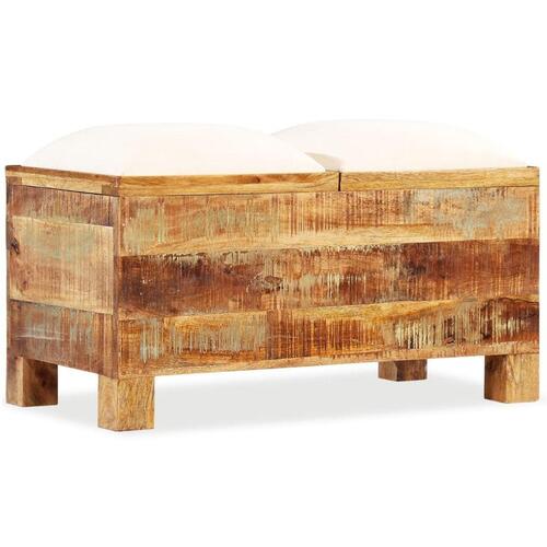Opbevaringsbænk 80x40x40 cm massivt genbrugstræ