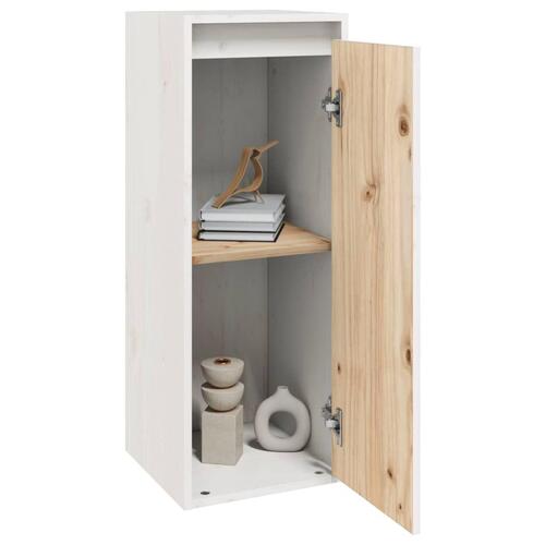 Vægskab 30x30x80 cm massivt fyrretræ hvid