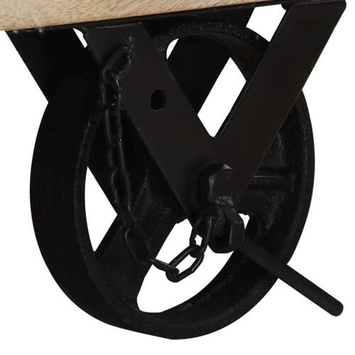 Tv-skab med hjul 110x30x37 cm massivt genbrugstræ