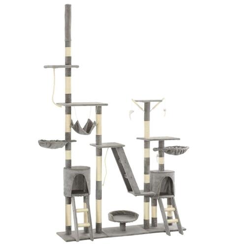 Kradsetræ til katte med sisal-kradsstolper 230-250 cm grå