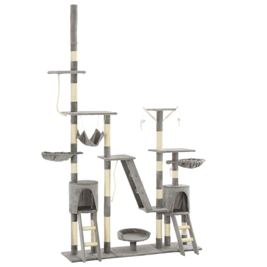 Kradsetræ til katte med sisal-kradsstolper 230-250 cm grå