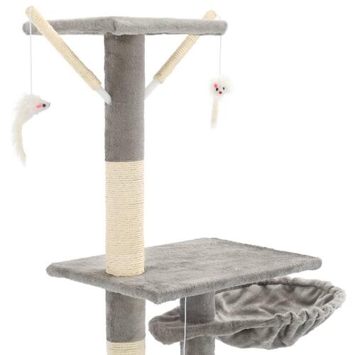 Kradsetræ til katte med sisal-kradsstolper 230-250 cm grå