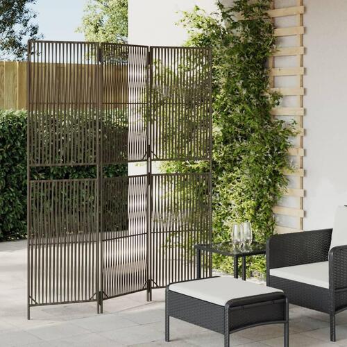 Rumdeler 3 paneler polyrattan grå