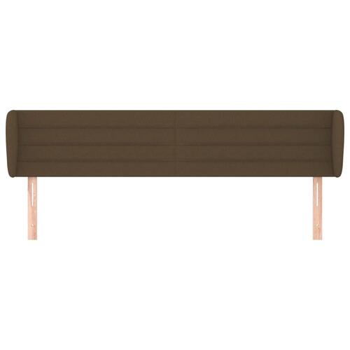 Sengegavl med kanter 203x23x78/88 cm stof mørkebrun