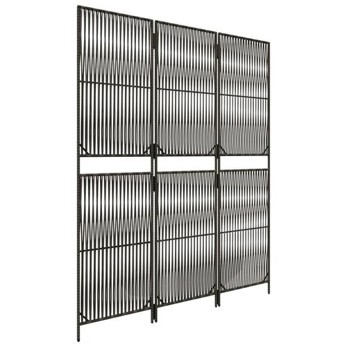 Rumdeler 3 paneler polyrattan grå
