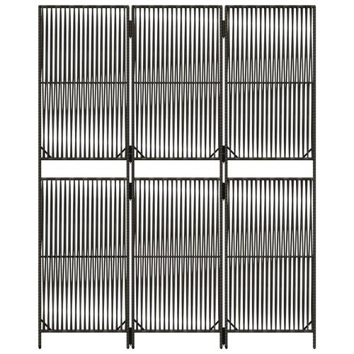 Rumdeler 3 paneler polyrattan grå