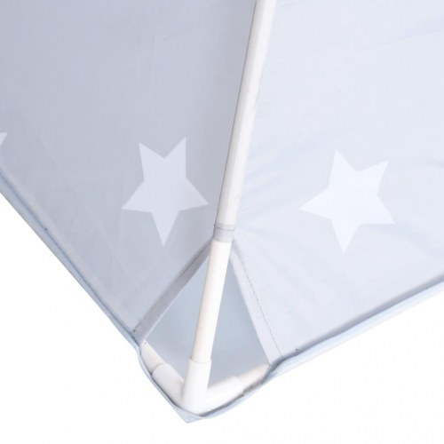 Tipi legetelt til børn 115×115×160 cm med bærepose - grå polyester med stjerner