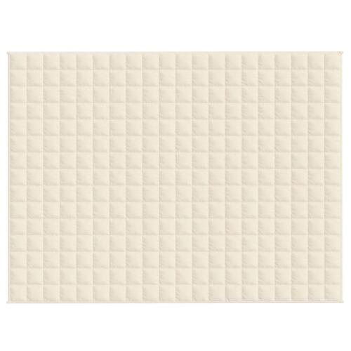 Tyngdetæppe 152x203 cm 7 kg stof lys cremefarve