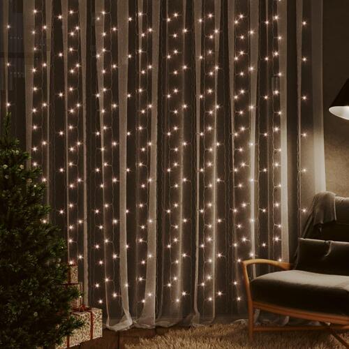 Lysgardin 3x3 m 300 LED'er 8 funktioner varm hvid
