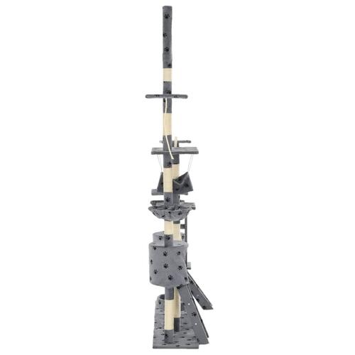 Kradsetræ til katte med sisal-kradsestolper 230-250 cm poteprint grå