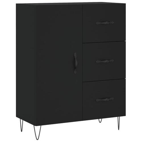 Skænk 69,5x34x90 cm konstrueret træ sort