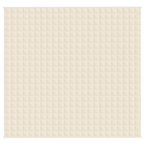 Tyngdetæppe 220x240 cm 11 kg stof lys cremefarve