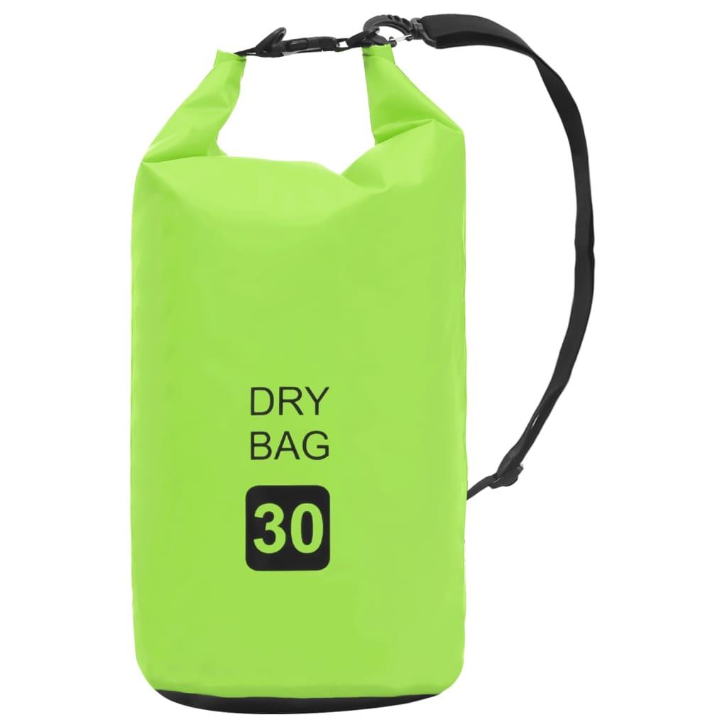 Vandtæt tørpose 30 l PVC grøn