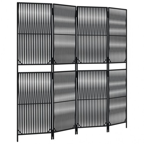 Rumdeler med 4 paneler i polyrattan - sort