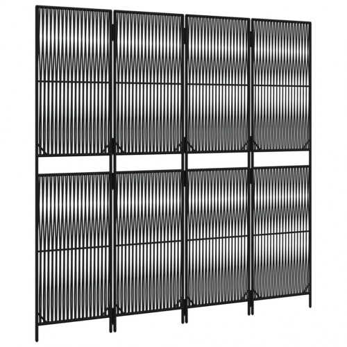 Rumdeler med 4 paneler i polyrattan - sort
